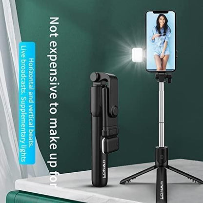 3-in-1 Selfie Stick Tripod with Bluetooth Remote.